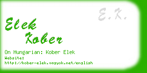 elek kober business card